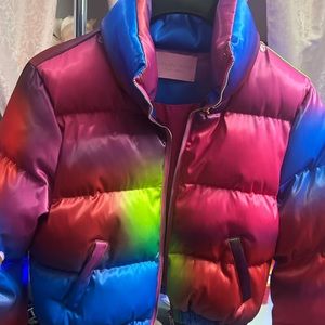 ✨💕Women’s AZALEA WANG Med.fluorescent color bomber jacket with detachable hood